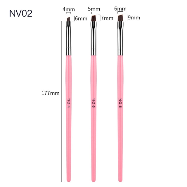 3pcs/Set Nail Art Line Painting Pen Slim 3D Tips Acrylic UV Gel Brushes Drawing Colorful Line Grid Design Nail Manicure Tools