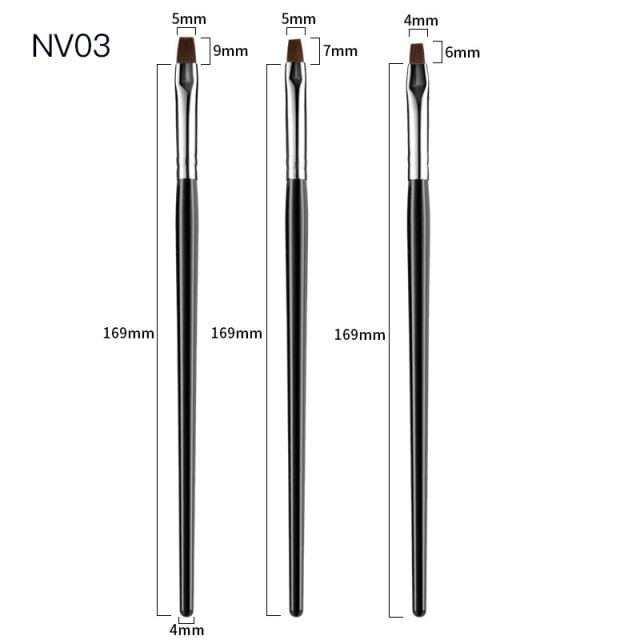3pcs/Set Nail Art Line Painting Pen Slim 3D Tips Acrylic UV Gel Brushes Drawing Colorful Line Grid Design Nail Manicure Tools