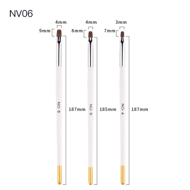 3pcs/Set Nail Art Line Painting Pen Slim 3D Tips Acrylic UV Gel Brushes Drawing Colorful Line Grid Design Nail Manicure Tools