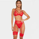 Ellolace Lingerie Women's Underwear Set Mesh Lace Transparent Bra Sexy Lingerie Set 3 Piece Set Sexy Erotic Lingerie Set