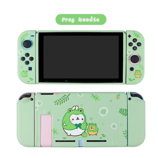 Minithink For Nintend Switch Case Cute Cartoon Full Cover Split Shell Joy-Con Controller Hard TPU Protector NS Accessories