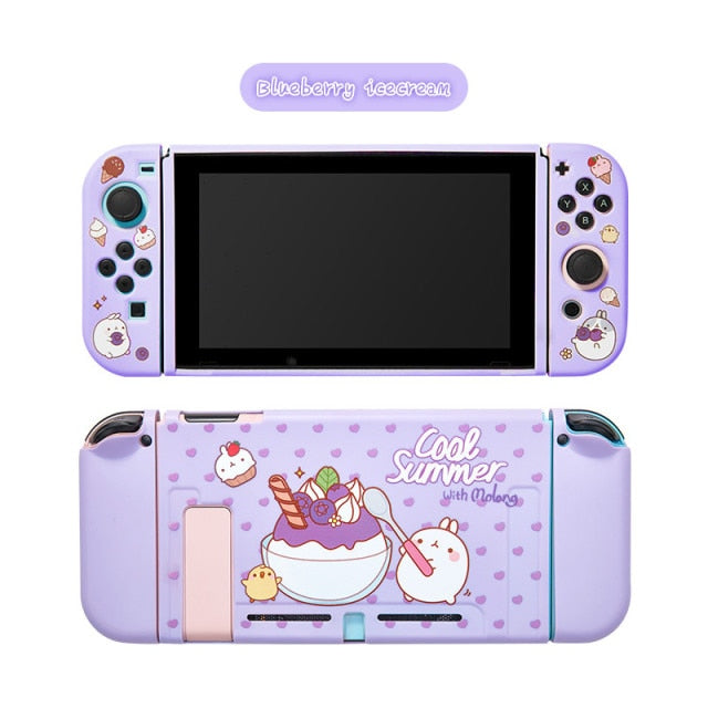 Minithink For Nintend Switch Case Cute Cartoon Full Cover Split Shell Joy-Con Controller Hard TPU Protector NS Accessories