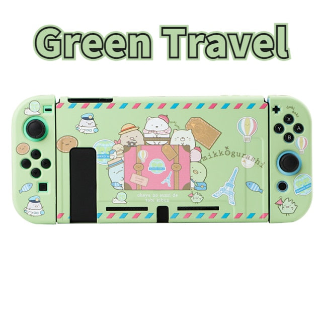 Minithink For Nintend Switch Case Cute Cartoon Full Cover Split Shell Joy-Con Controller Hard TPU Protector NS Accessories