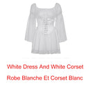 IAMHOTTY Chiffon Slash Neck Mini Dress Women Summer Beach Vacation Long Sleeve Corset Bandage Sundress Party Casual Dresses Pink