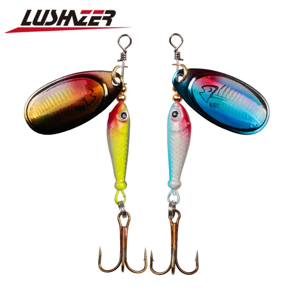 LUSHAZER Fishing spinner bait 9g spoon lure metal baits treble hook isca artificial fish wobbler feeder carp spinnerbait