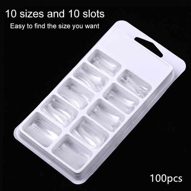 Quick Building Nail Mold Tips Nail Dual Forms Finger Extension Nail Art UV Extend Gel  Nail Extension Tool