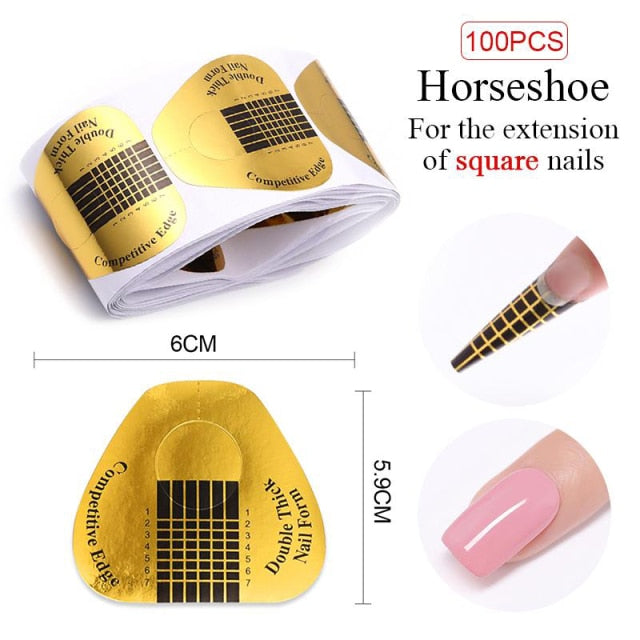 Quick Building Nail Mold Tips Nail Dual Forms Finger Extension Nail Art UV Extend Gel  Nail Extension Tool