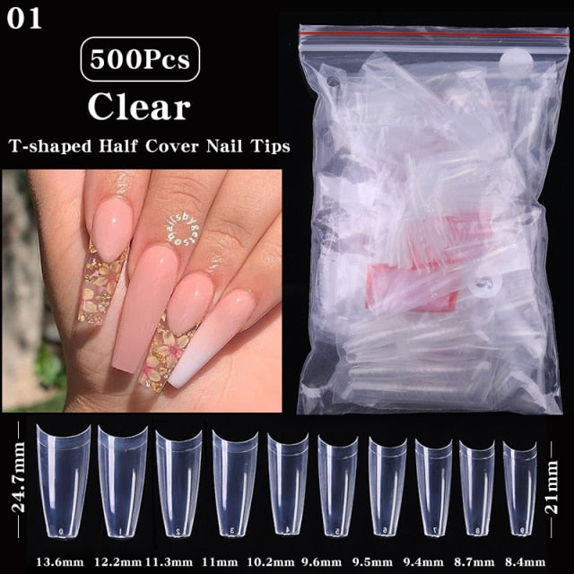 Quick Building Nail Mold Tips Nail Dual Forms Finger Extension Nail Art UV Extend Gel  Nail Extension Tool