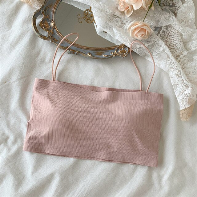 Women's Tube Top Invisible Bra Sexy Bandeau Strapless Top Underwear Streetwear Crop Top Seamless Bustier Sexy Lingerie Tops