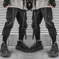 Joggers Cargo Pants for Men Casual Hip Hop Hit Color Pocket Male Trousers Sweatpants Streetwear Ribbons Techwear Pants