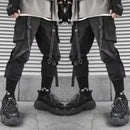 Joggers Cargo Pants for Men Casual Hip Hop Hit Color Pocket Male Trousers Sweatpants Streetwear Ribbons Techwear Pants