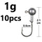 1g 2g 3g 4g 5g 10g 20g 22g 25g 28g crank Jig head hook fishing hook head Jig lure hard bait soft worm jig hook for fishing