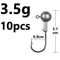 1g 2g 3g 4g 5g 10g 20g 22g 25g 28g crank Jig head hook fishing hook head Jig lure hard bait soft worm jig hook for fishing