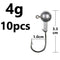 1g 2g 3g 4g 5g 10g 20g 22g 25g 28g crank Jig head hook fishing hook head Jig lure hard bait soft worm jig hook for fishing