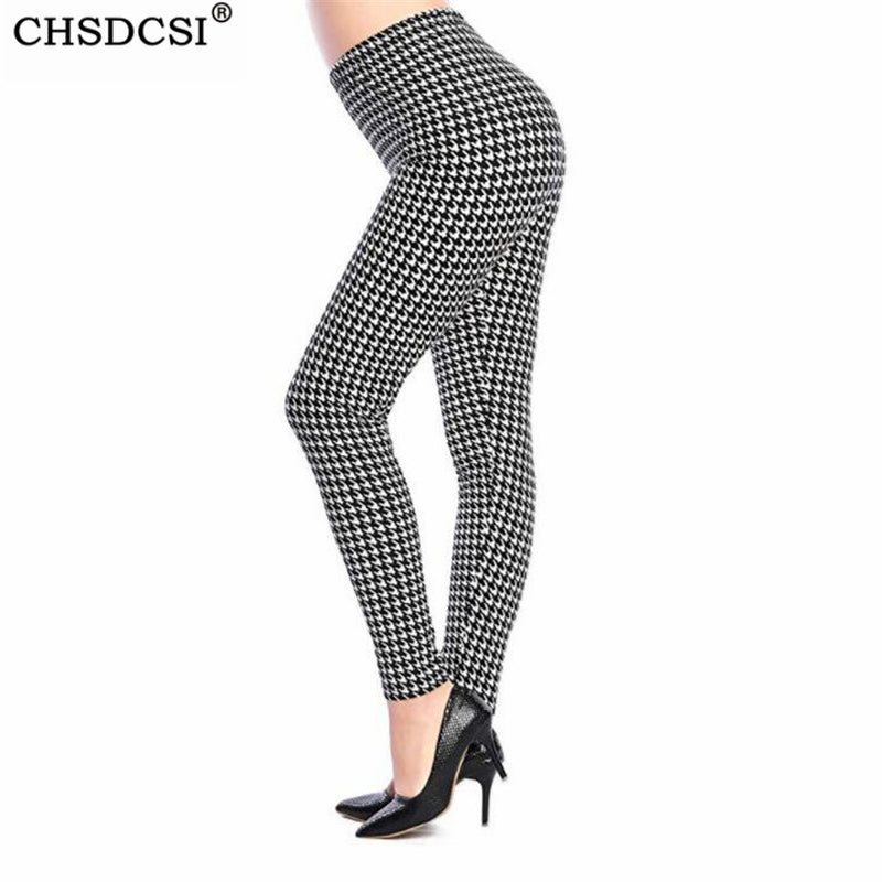 CHSDCSI Hot 2021 Print Flower Leggings Leggins Houndstooth Legins Plaid Thin Pant Fashion Stripe Women Aptitud Trousers