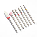 7pcs Diamond Nail Drill Bit Set Rotery Milling Cutters Bits For Electric Pedicure Manicure Machine Nail Burr Tools Accessories