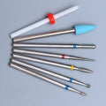 7pcs Diamond Nail Drill Bit Set Rotery Milling Cutters Bits For Electric Pedicure Manicure Machine Nail Burr Tools Accessories