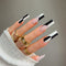 24pcs/set Long Stiletto Fake Nails Punk Snake Pattern Black White Matte False Nails Artificial Full Nail Tips Manicure Tools