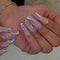 24pcs/set Long Stiletto Fake Nails Punk Snake Pattern Black White Matte False Nails Artificial Full Nail Tips Manicure Tools