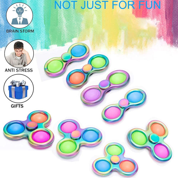 Simple Dimple Fidget Spinner Toy Sensory Push Pop Bubble Hand Spinner Finger Spinner Stress Relief Silicone for Adult Kids