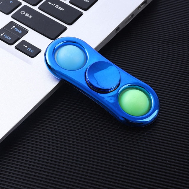 Simple Dimple Fidget Spinner Toy Sensory Push Pop Bubble Hand Spinner Finger Spinner Stress Relief Silicone for Adult Kids