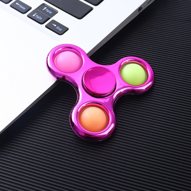 Simple Dimple Fidget Spinner Toy Sensory Push Pop Bubble Hand Spinner Finger Spinner Stress Relief Silicone for Adult Kids