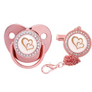 Newborn Baby Pacifier Clips Chain Rose Gold Bling Silicone Infant Pacifier Holder Baby Soother Nipple Dummy Baby Shower Gifts