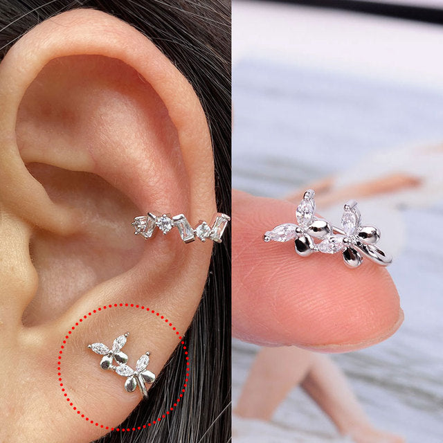 1 Pcs Piercing Nose Ring Expander Seamless Segment Ear Nose Hoops Gold Color Cz Tragus Cartilage Earrings Nostril Body Jewelry