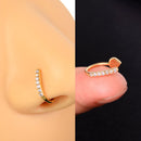 1 Pcs Piercing Nose Ring Expander Seamless Segment Ear Nose Hoops Gold Color Cz Tragus Cartilage Earrings Nostril Body Jewelry