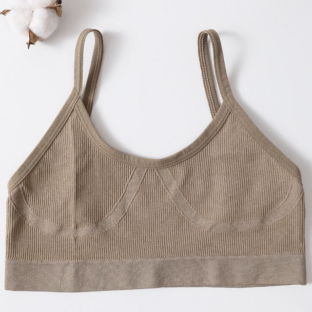 Women Sexy Crop Tops Bra Tube Top Female Streetwear Bandeau Sleeveless Seamless Sports Bra Crop Top Camis Tee Top Basic Tank