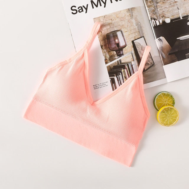 Women Sexy Crop Tops Bra Tube Top Female Streetwear Bandeau Sleeveless Seamless Sports Bra Crop Top Camis Tee Top Basic Tank