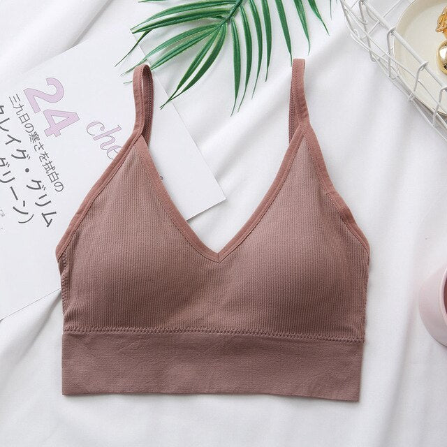 Women Sexy Crop Tops Bra Tube Top Female Streetwear Bandeau Sleeveless Seamless Sports Bra Crop Top Camis Tee Top Basic Tank