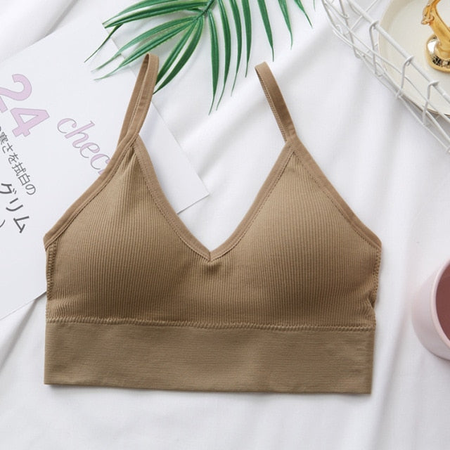 Women Sexy Crop Tops Bra Tube Top Female Streetwear Bandeau Sleeveless Seamless Sports Bra Crop Top Camis Tee Top Basic Tank