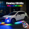 4PCS 12V IP65 App Control Flowing Color RGB LED Strip Under Car 90 120 180 Tube Underglow Underbody System Neon Light