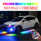 4PCS 12V IP65 App Control Flowing Color RGB LED Strip Under Car 90 120 180 Tube Underglow Underbody System Neon Light