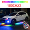 4PCS 12V IP65 App Control Flowing Color RGB LED Strip Under Car 90 120 180 Tube Underglow Underbody System Neon Light