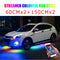 4PCS 12V IP65 App Control Flowing Color RGB LED Strip Under Car 90 120 180 Tube Underglow Underbody System Neon Light