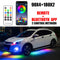 4PCS 12V IP65 App Control Flowing Color RGB LED Strip Under Car 90 120 180 Tube Underglow Underbody System Neon Light