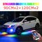 4PCS 12V IP65 App Control Flowing Color RGB LED Strip Under Car 90 120 180 Tube Underglow Underbody System Neon Light
