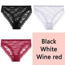 FINETOO Sexy Lace Panties Women 3Pcs/set Underpants M-2XL Big Size Underwear Sexy Floral Low Waist Briefs Panties Girls Lingerie