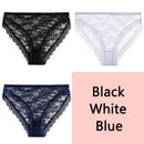 FINETOO Sexy Lace Panties Women 3Pcs/set Underpants M-2XL Big Size Underwear Sexy Floral Low Waist Briefs Panties Girls Lingerie