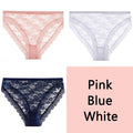 FINETOO Sexy Lace Panties Women 3Pcs/set Underpants M-2XL Big Size Underwear Sexy Floral Low Waist Briefs Panties Girls Lingerie