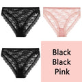 FINETOO Sexy Lace Panties Women 3Pcs/set Underpants M-2XL Big Size Underwear Sexy Floral Low Waist Briefs Panties Girls Lingerie
