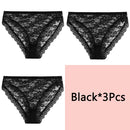 FINETOO Sexy Lace Panties Women 3Pcs/set Underpants M-2XL Big Size Underwear Sexy Floral Low Waist Briefs Panties Girls Lingerie