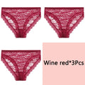 FINETOO Sexy Lace Panties Women 3Pcs/set Underpants M-2XL Big Size Underwear Sexy Floral Low Waist Briefs Panties Girls Lingerie