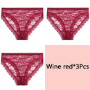 FINETOO Sexy Lace Panties Women 3Pcs/set Underpants M-2XL Big Size Underwear Sexy Floral Low Waist Briefs Panties Girls Lingerie