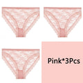 FINETOO Sexy Lace Panties Women 3Pcs/set Underpants M-2XL Big Size Underwear Sexy Floral Low Waist Briefs Panties Girls Lingerie