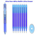 0.7mm Magic Erasable Pen Press Gel Pen Set 8 Colors Erasable Refill Rod Gel Ink Stationery Retractable Pens Washable Handle Rod