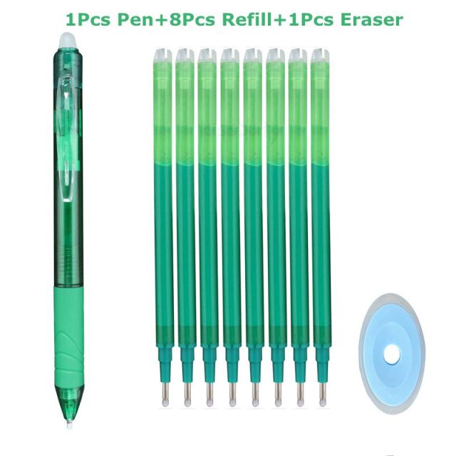 0.7mm Magic Erasable Pen Press Gel Pen Set 8 Colors Erasable Refill Rod Gel Ink Stationery Retractable Pens Washable Handle Rod