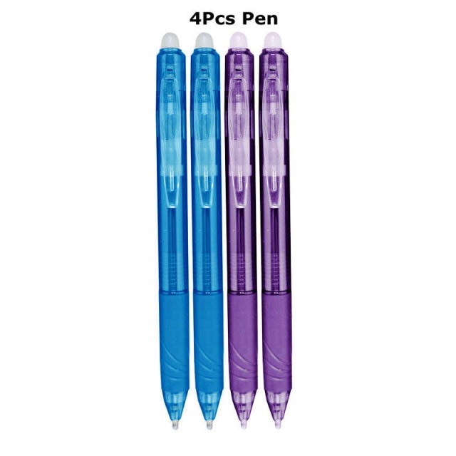 0.7mm Magic Erasable Pen Press Gel Pen Set 8 Colors Erasable Refill Rod Gel Ink Stationery Retractable Pens Washable Handle Rod